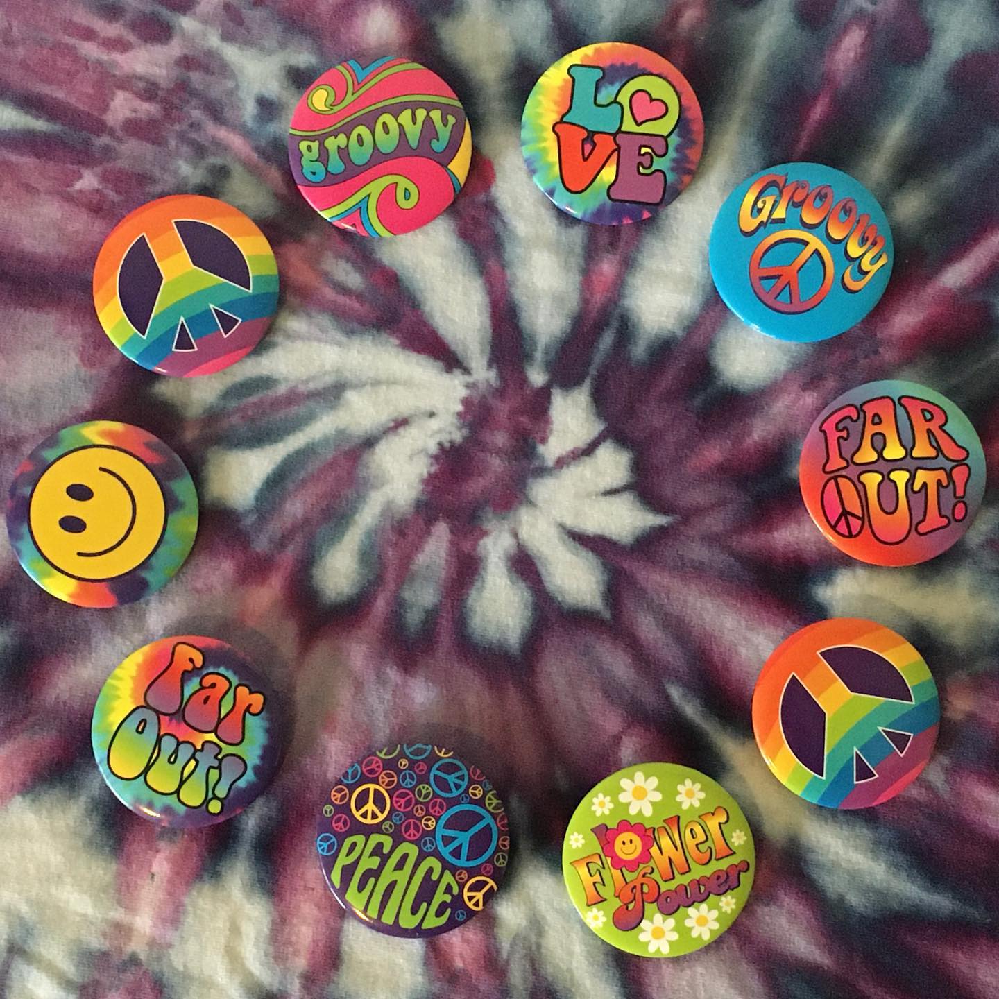 Hippie Buttons Pins Badges